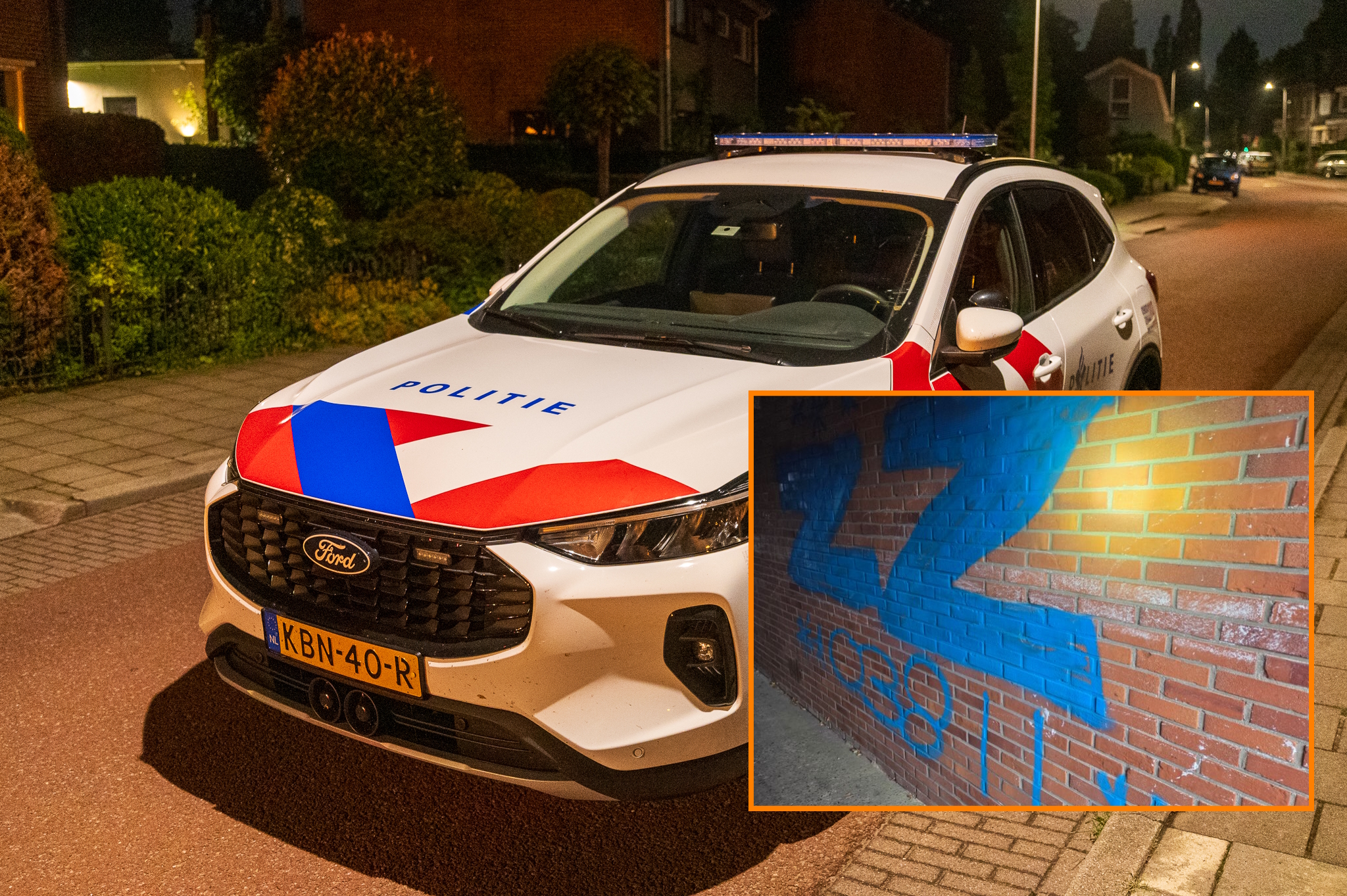 Politie zoekt maker van dezelfde blauwe graffiti in Zwolle